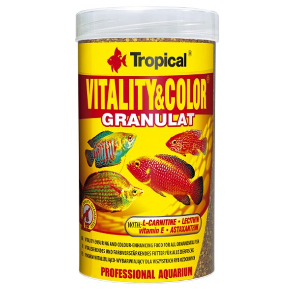 Tropical 100 Ml Vitality Color Granulat Tropikal Balıklar İçin Renklendirici Granül Yem  | Özel Akvaryum Yem